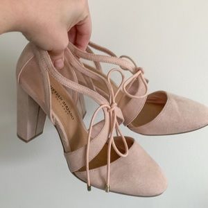 Christian Siriano - Light Pink - Suede Kami G Block Heel - Women’s Size 8.5W